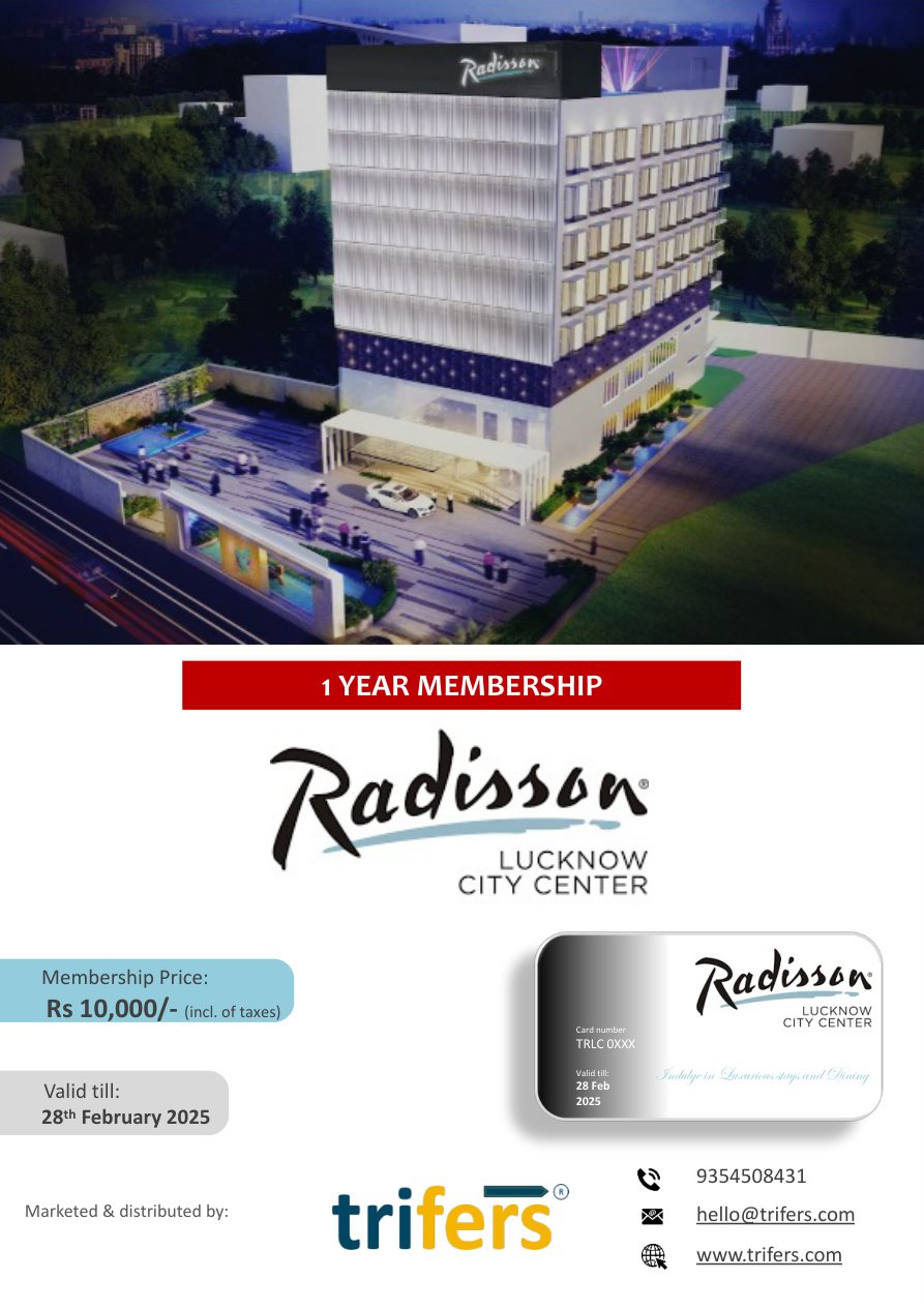RADISSON LUCKNOW CITY CENTER membership offer cover